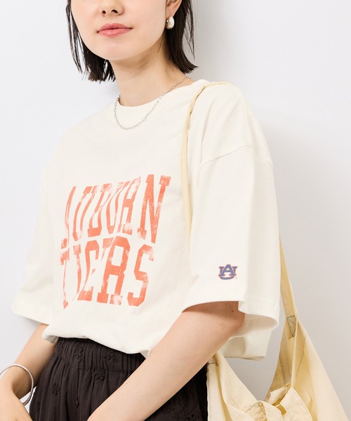 DISCUS ATHLETIC(ディスカス アスレチック)の「【DISCUS ATHLETIC/ディスカスアスレチック】オーバーサイズU.S.カレッジTシャツ(Tシャツ/カットソー・レディース・チャコールグレー/ホワイト系その他2/ホワイト/ネイビー・38)」の2枚目の写真