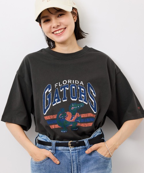 DISCUS ATHLETIC(ディスカス アスレチック)の「【DISCUS ATHLETIC/ディスカスアスレチック】オーバーサイズU.S.カレッジTシャツ(Tシャツ/カットソー・レディース・チャコールグレー/ホワイト系その他2/ホワイト/ネイビー・38)」の7枚目の写真