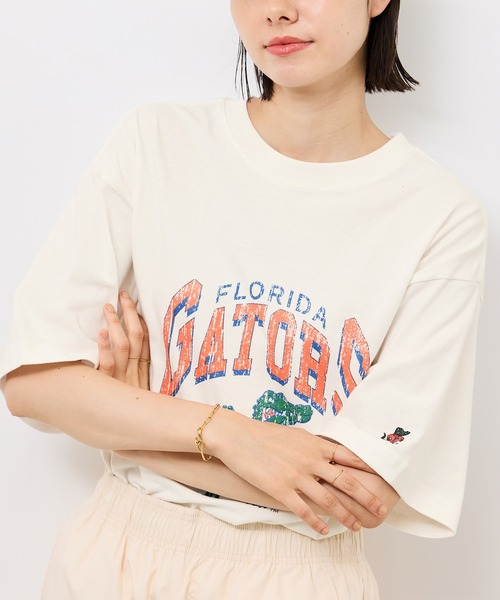 DISCUS ATHLETIC(ディスカス アスレチック)の「【DISCUS ATHLETIC/ディスカスアスレチック】オーバーサイズU.S.カレッジTシャツ(Tシャツ/カットソー・レディース・チャコールグレー/ホワイト系その他2/ホワイト/ネイビー・38)」の16枚目の写真