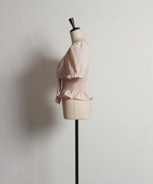 tocco closet(トッコ クローゼット)の「【ZOZO限定】フロントビッグリボンシャーリングフリル半袖ブラウス(Tシャツ/カットソー・レディース・ホワイト/ピンク/イエロー/ブルー・M)」の9枚目の写真