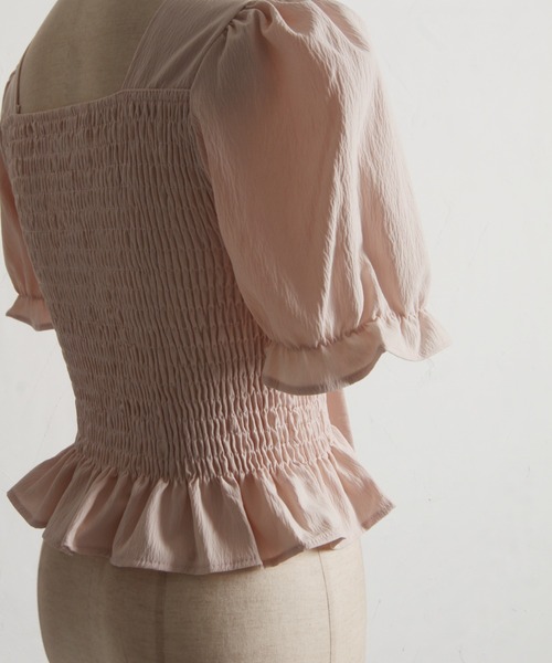 tocco closet(トッコ クローゼット)の「【ZOZO限定】フロントビッグリボンシャーリングフリル半袖ブラウス(Tシャツ/カットソー・レディース・ホワイト/ピンク/イエロー/ブルー・M)」の15枚目の写真