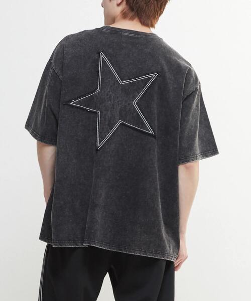CONVERSE TOKYO（コンバーストウキョウ）の「CHEMICAL WASH STAR★PATCH TEE（Tシャツ/カットソー・メンズ・スミクロ/パープル/ピンク・SMALL/MEDIUM）」の4枚目の写真