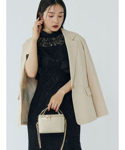 LAGUNAMOON(ラグナムーン)の「【追加生産】LADYスタンダードジャケット 結婚式 お呼ばれ(テーラードジャケット・レディース・チャコールグレー/ベージュ・FREE)」の3枚目の写真