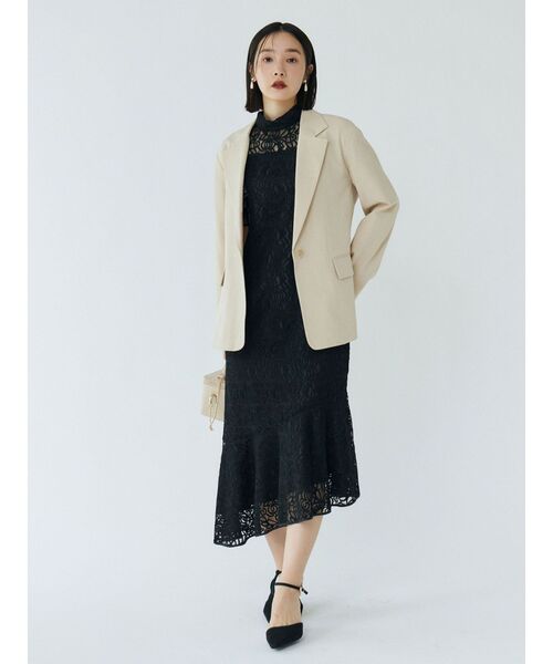 LAGUNAMOON(ラグナムーン)の「【追加生産】LADYスタンダードジャケット 結婚式 お呼ばれ(テーラードジャケット・レディース・チャコールグレー/ベージュ・FREE)」の4枚目の写真