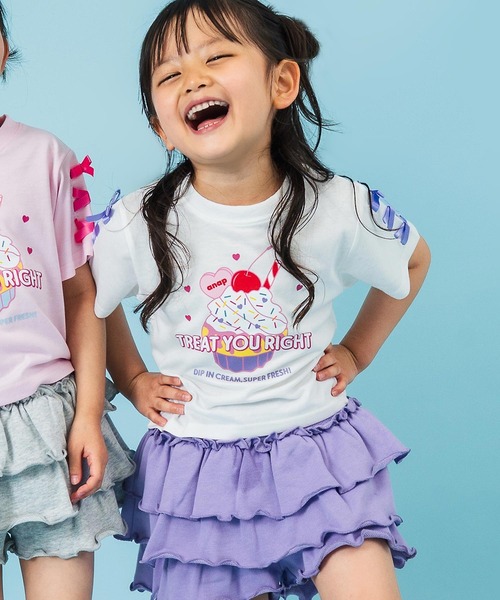ANAP kids(アナップキッズ)の「袖スピンドル カップケーキプリントTシャツ(Tシャツ/カットソー・キッズ・ライトピンク/ホワイト/ライトブルー・130cm/120cm/110cm)」の22枚目の写真