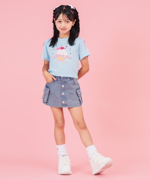 ANAP kids(アナップキッズ)の「袖スピンドル カップケーキプリントTシャツ(Tシャツ/カットソー・キッズ・ライトピンク/ホワイト/ライトブルー・130cm/120cm/110cm)」の18枚目の写真