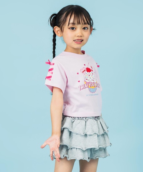 ANAP kids(アナップキッズ)の「袖スピンドル カップケーキプリントTシャツ(Tシャツ/カットソー・キッズ・ライトピンク/ホワイト/ライトブルー・130cm/120cm/110cm)」の19枚目の写真