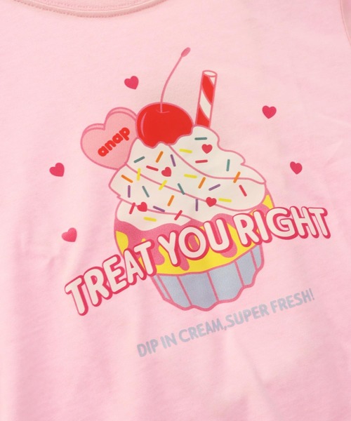 ANAP kids(アナップキッズ)の「袖スピンドル カップケーキプリントTシャツ(Tシャツ/カットソー・キッズ・ライトピンク/ホワイト/ライトブルー・130cm/120cm/110cm)」の11枚目の写真