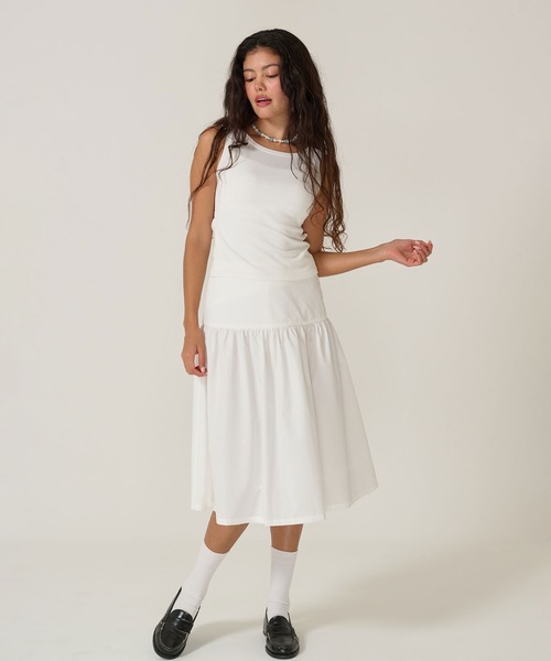 TINA：JOJUN（ティーナジョジュン）の「刺繍入り リボン ニット タンクトップ TINA：JOJUN（タンクトップ・レディース・ネイビー/ホワイト/ピンク・M）」の6枚目の写真