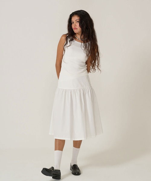 TINA：JOJUN（ティーナジョジュン）の「刺繍入り リボン ニット タンクトップ TINA：JOJUN（タンクトップ・レディース・ネイビー/ホワイト/ピンク・M）」の8枚目の写真