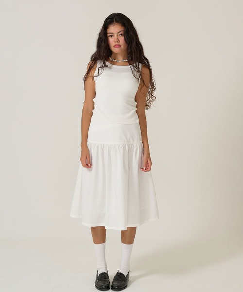 TINA：JOJUN（ティーナジョジュン）の「刺繍入り リボン ニット タンクトップ TINA：JOJUN（タンクトップ・レディース・ネイビー/ホワイト/ピンク・M）」の9枚目の写真