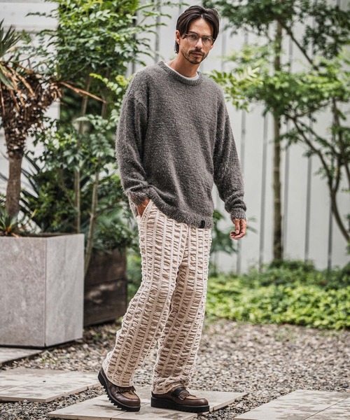 CAMBIO（カンビオ）の「mn3152-Minimal Shaggy Knit Pullover シャギーニット（ニット/セーター・メンズ・ブラック/グレー/イエロー・M/L）」の7枚目の写真