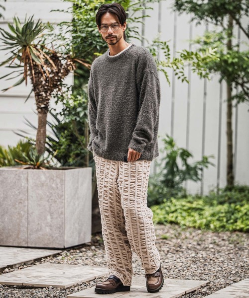 CAMBIO（カンビオ）の「mn3152-Minimal Shaggy Knit Pullover シャギーニット（ニット/セーター・メンズ・ブラック/グレー/イエロー・M/L）」の8枚目の写真