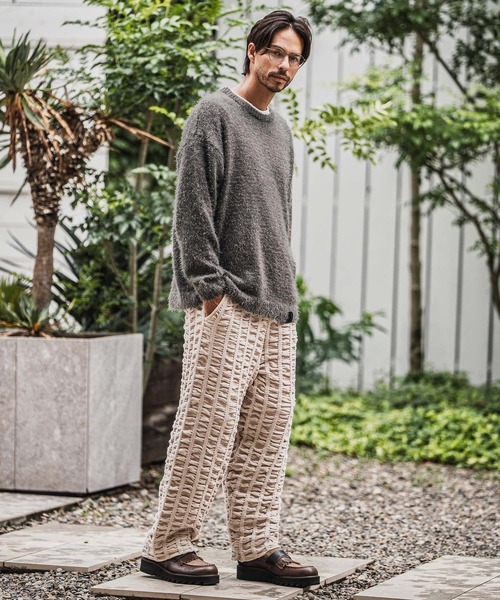 CAMBIO（カンビオ）の「mn3152-Minimal Shaggy Knit Pullover シャギーニット（ニット/セーター・メンズ・ブラック/グレー/イエロー・M/L）」の9枚目の写真