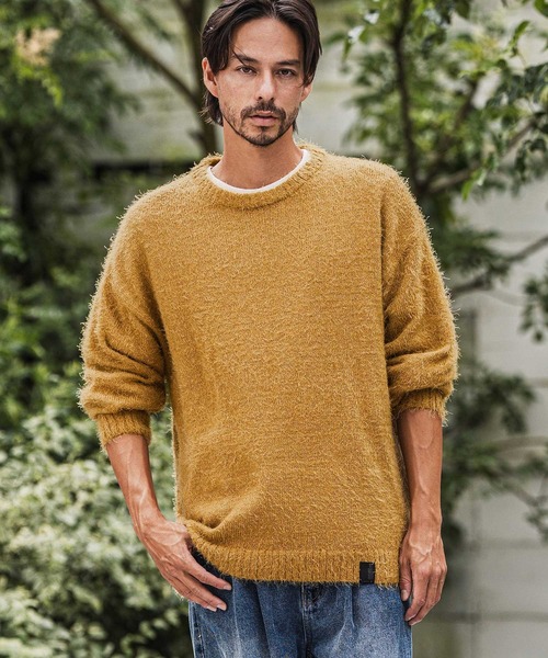CAMBIO（カンビオ）の「mn3152-Minimal Shaggy Knit Pullover シャギーニット（ニット/セーター・メンズ・ブラック/グレー/イエロー・M/L）」の10枚目の写真