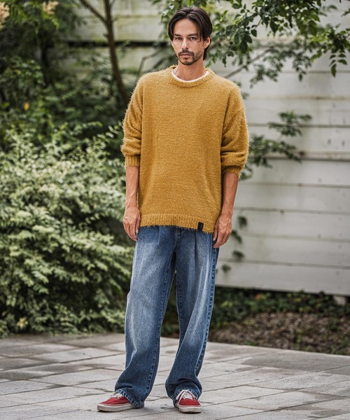 CAMBIO（カンビオ）の「mn3152-Minimal Shaggy Knit Pullover シャギーニット（ニット/セーター・メンズ・ブラック/グレー/イエロー・M/L）」の14枚目の写真