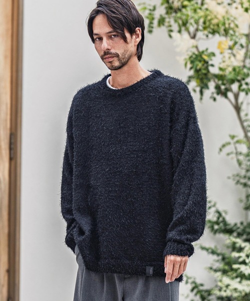 mn3152-Minimal Shaggy Knit Pullover シャギーニット（ニット