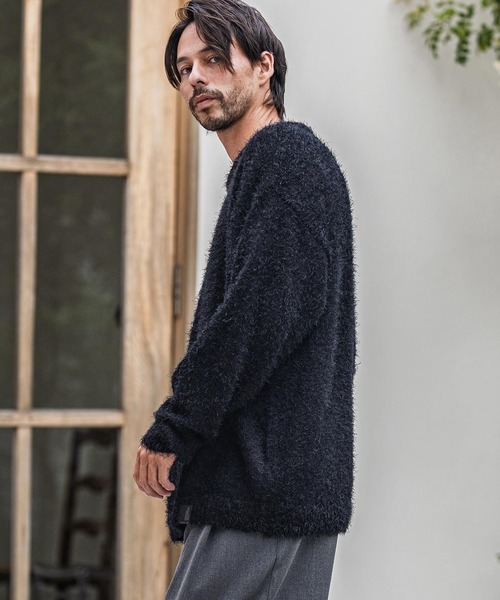 CAMBIO（カンビオ）の「mn3152-Minimal Shaggy Knit Pullover シャギーニット（ニット/セーター・メンズ・ブラック/グレー/イエロー・M/L）」の16枚目の写真