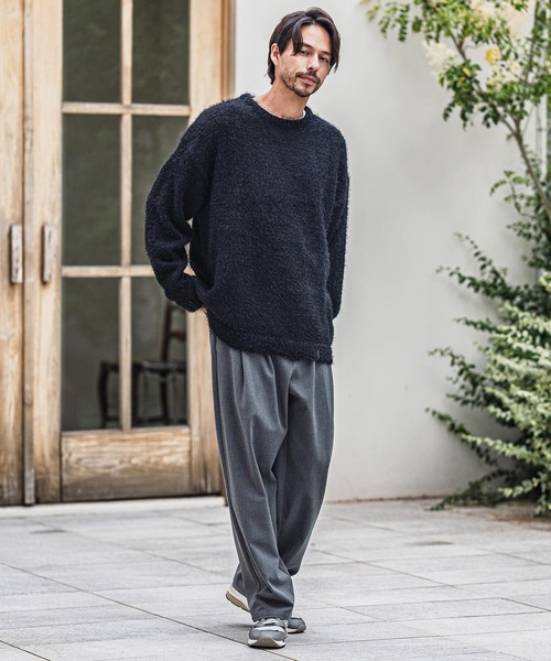 CAMBIO（カンビオ）の「mn3152-Minimal Shaggy Knit Pullover シャギーニット（ニット/セーター・メンズ・ブラック/グレー/イエロー・M/L）」の18枚目の写真