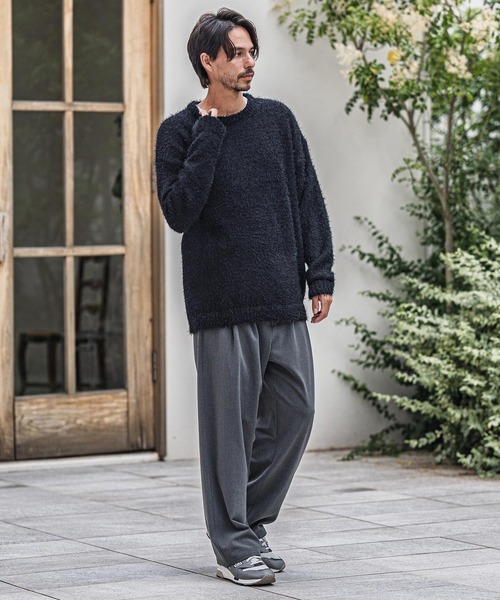 CAMBIO（カンビオ）の「mn3152-Minimal Shaggy Knit Pullover シャギーニット（ニット/セーター・メンズ・ブラック/グレー/イエロー・M/L）」の19枚目の写真