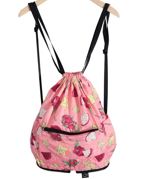 ScoLar（スカラー）の「652449：仲宗根泉(HY)コラボ 2柄展開折り畳みリュック（バックパック/リュック・レディース・ピンク/ブラック・FREE）」の14枚目の写真