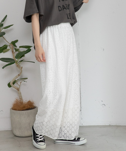 POU DOU DOU（プードゥドゥ）の「ラッセルレースパンツ（その他パンツ・レディース・オフホワイト/ブラック・M）」の19枚目の写真
