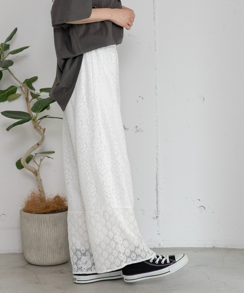 POU DOU DOU（プードゥドゥ）の「ラッセルレースパンツ（その他パンツ・レディース・オフホワイト/ブラック・M）」の21枚目の写真