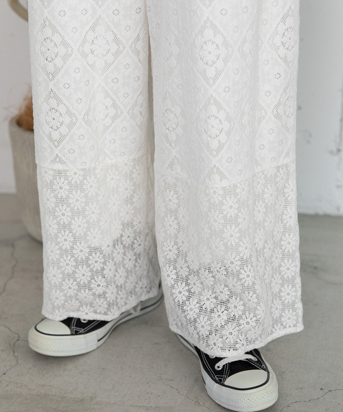 POU DOU DOU（プードゥドゥ）の「ラッセルレースパンツ（その他パンツ・レディース・オフホワイト/ブラック・M）」の13枚目の写真