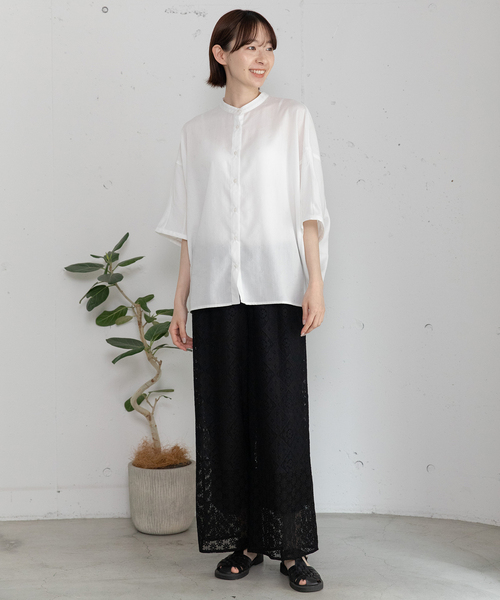 POU DOU DOU（プードゥドゥ）の「ラッセルレースパンツ（その他パンツ・レディース・オフホワイト/ブラック・M）」の4枚目の写真