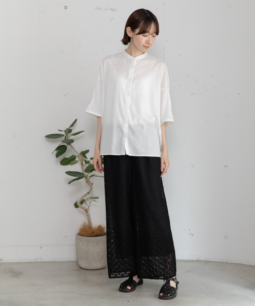 POU DOU DOU（プードゥドゥ）の「ラッセルレースパンツ（その他パンツ・レディース・オフホワイト/ブラック・M）」の5枚目の写真