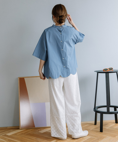 POU DOU DOU（プードゥドゥ）の「ラッセルレースパンツ（その他パンツ・レディース・オフホワイト/ブラック・M）」の3枚目の写真