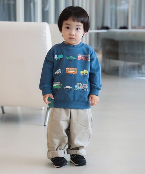 BEAMS mini（ビームスミニ）の「ワーキングカー スウェット 2025FW（90～130cm）（スウェット・キッズ・オレンジ系その他6/インディゴブルー/その他・90/100/110/120/130）」の9枚目の写真