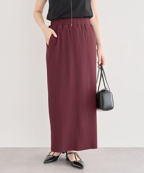 ELENCARE DUE（エレンカーレデュエ）の「・ELENCARE DUE リブナロースカート（スカート・レディース・ブラック/ボルドー/グリーン/ダークグレー/ネイビー・FREE）」の5枚目の写真