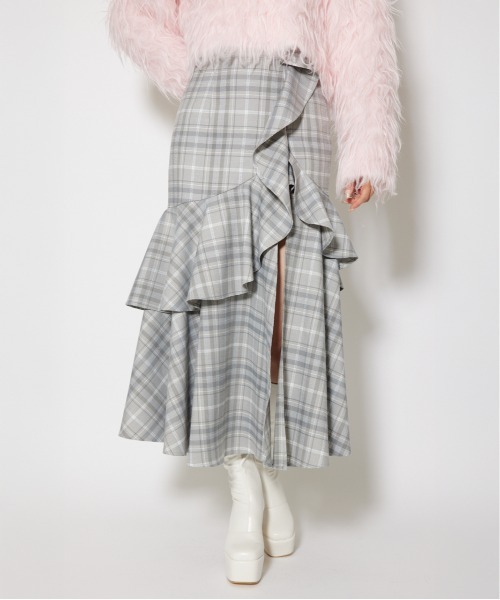 2025AW】フリルスリットハイウエストスコートショートパンツ 秋