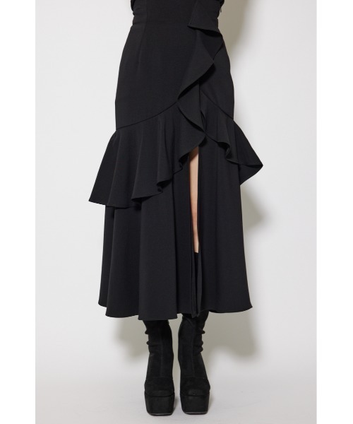 【2025AW】フリルスリットハイウエストスコートショートパンツ 秋服　冬服 2025AW】フリルスリットハイウエストスコートショートパンツ 秋