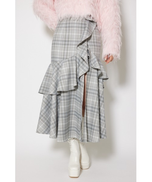 【2025AW】フリルスリットハイウエストスコートショートパンツ 秋服　冬服 2025AW】フリルスリットハイウエストスコートショートパンツ 秋