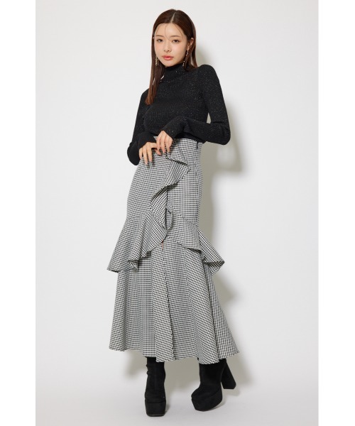 【2025AW】フリルスリットハイウエストスコートショートパンツ 秋服　冬服 2025AW】フリルスリットハイウエストスコートショートパンツ 秋