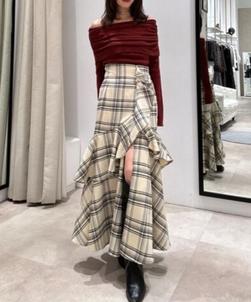 フリルスリットハイウエストスコートショートパンツ 秋服 冬服