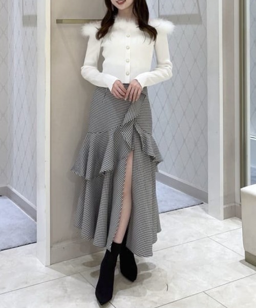 フリルスリットハイウエストスコートショートパンツ 秋服 冬服