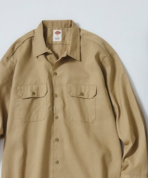 Dickies(ディッキーズ)の「Dickies/ディッキーズ ワークシャツ /長袖シャツ "574"(シャツ/ブラウス・メンズ・ネイビー/ダークブラウン/チャコールグレー/ブラック/サンドベージュ・MEDIUM/LARGE/SMALL/X-LARGE/3L)」の5枚目の写真