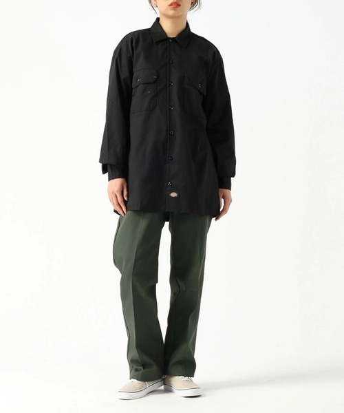 Dickies(ディッキーズ)の「Dickies/ディッキーズ ワークシャツ /長袖シャツ "574"(シャツ/ブラウス・メンズ・ネイビー/ダークブラウン/チャコールグレー/ブラック/サンドベージュ・MEDIUM/LARGE/SMALL/X-LARGE/3L)」の14枚目の写真