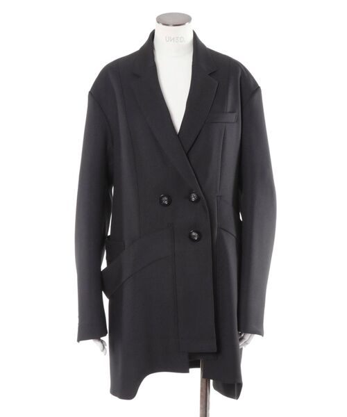 UN3D グリーン テーラードジャケット 38 W TRIANGLE TUCK JK / ダブルトライアングルタックジャケット