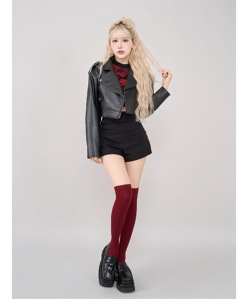 ドロップショートライダースジャケット（ライダースジャケット