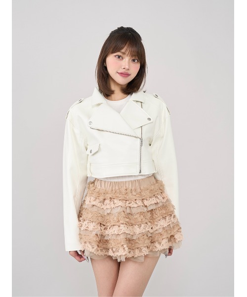 ドロップショートライダースジャケット（ライダースジャケット