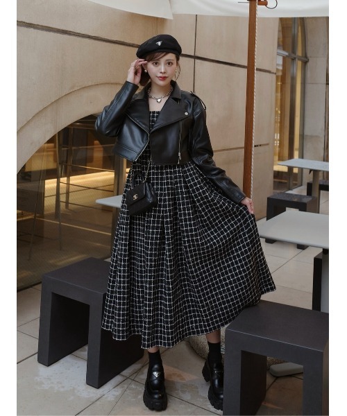 ドロップショートライダースジャケット（ライダースジャケット