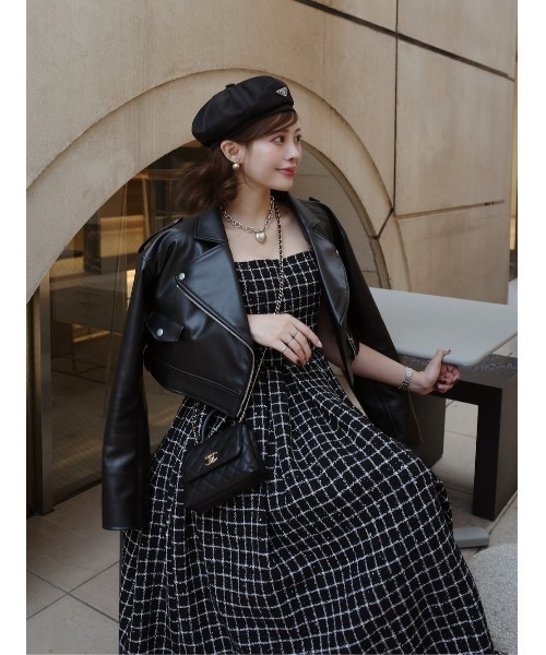 ドロップショートライダースジャケット（ライダースジャケット