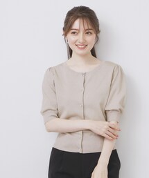 ベージュ パフスリーブ 半袖ボレロ ベージュ パフスリーブ 半袖ボレロ