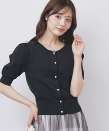 クルーネック」に該当するカーディガン/ボレロ（半袖