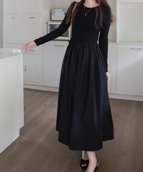 SHEPP(シープ)の「ショルダースリットドッキングワンピース(ワンピース・レディース・ブラック・S/M)」の15枚目の写真