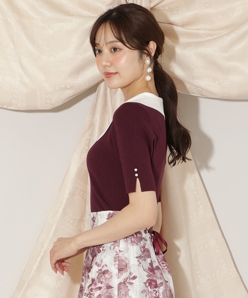 WILLSELECTION（ウィルセレクション）の「アシメカラーリブニット（ニット/セーター・レディース・ブラック/オフホワイト/ボルドー・FREE）」の22枚目の写真